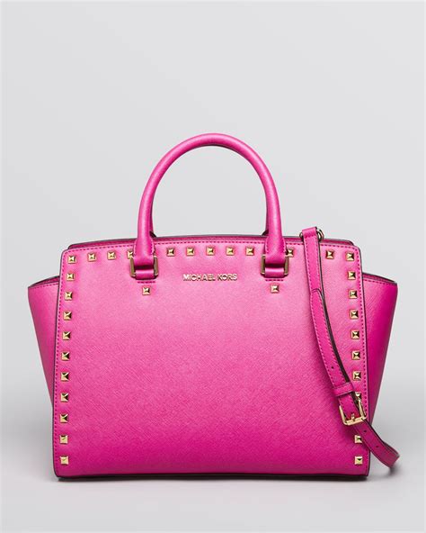 michael kors selma fuschia pink satchel|Michael Kors selma large satchel.